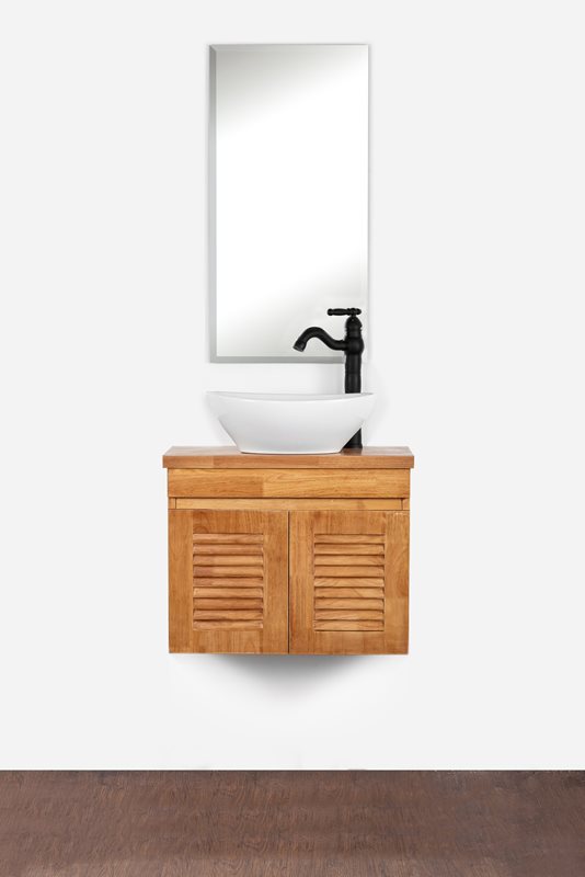 ארון אמבטיה דגם יהלום עץ מלא