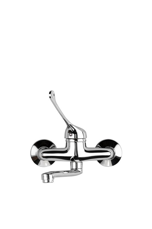 ברז קיר פיה תחתונה קצרה ניקל