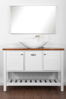 ארון אמבטיה יוקרתי 1.20 ס"מ בצבע לבן