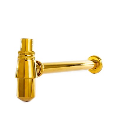 סיפון עגול לכיור רחצה זהב מבריק