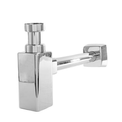 סיפון מרובע לכיור רחצה ניקל מבריק