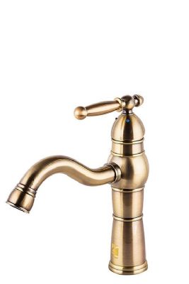 ברז כפרי לכיור שקוע ברונזה צהובה