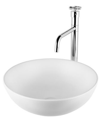 כיור חרס מונח לבן מט, 41/33/14 ס"מ