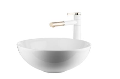 כיור חרס מונח לבן מבריק, 41/33/14 ס"מ